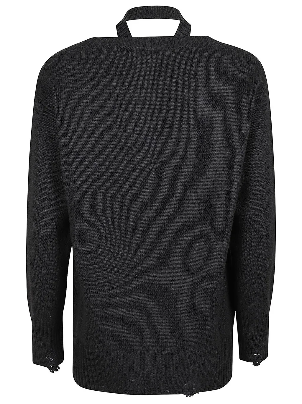 Distressed V-Neck Sweater