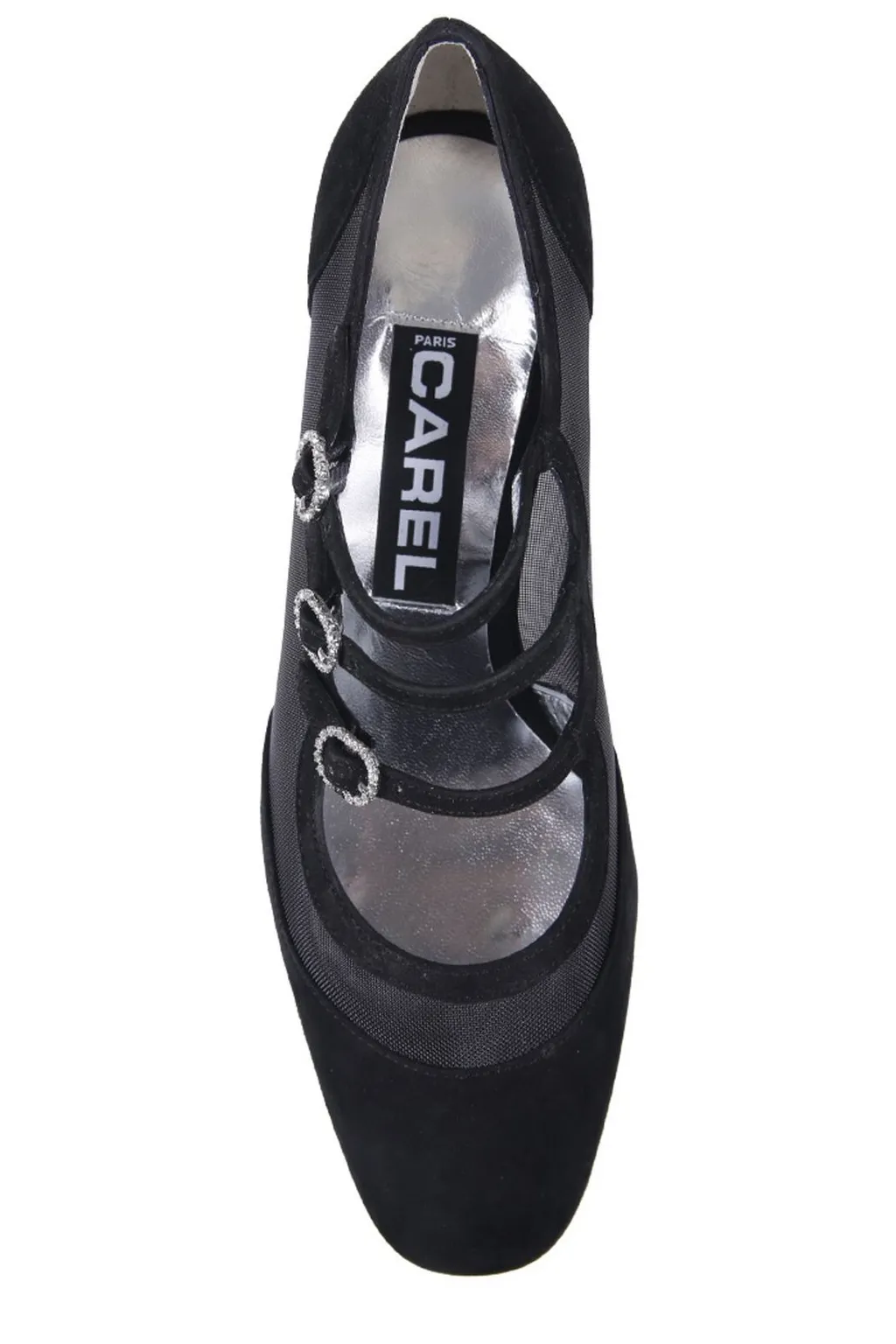 Mesh-Panelled Almond Toe Pumps