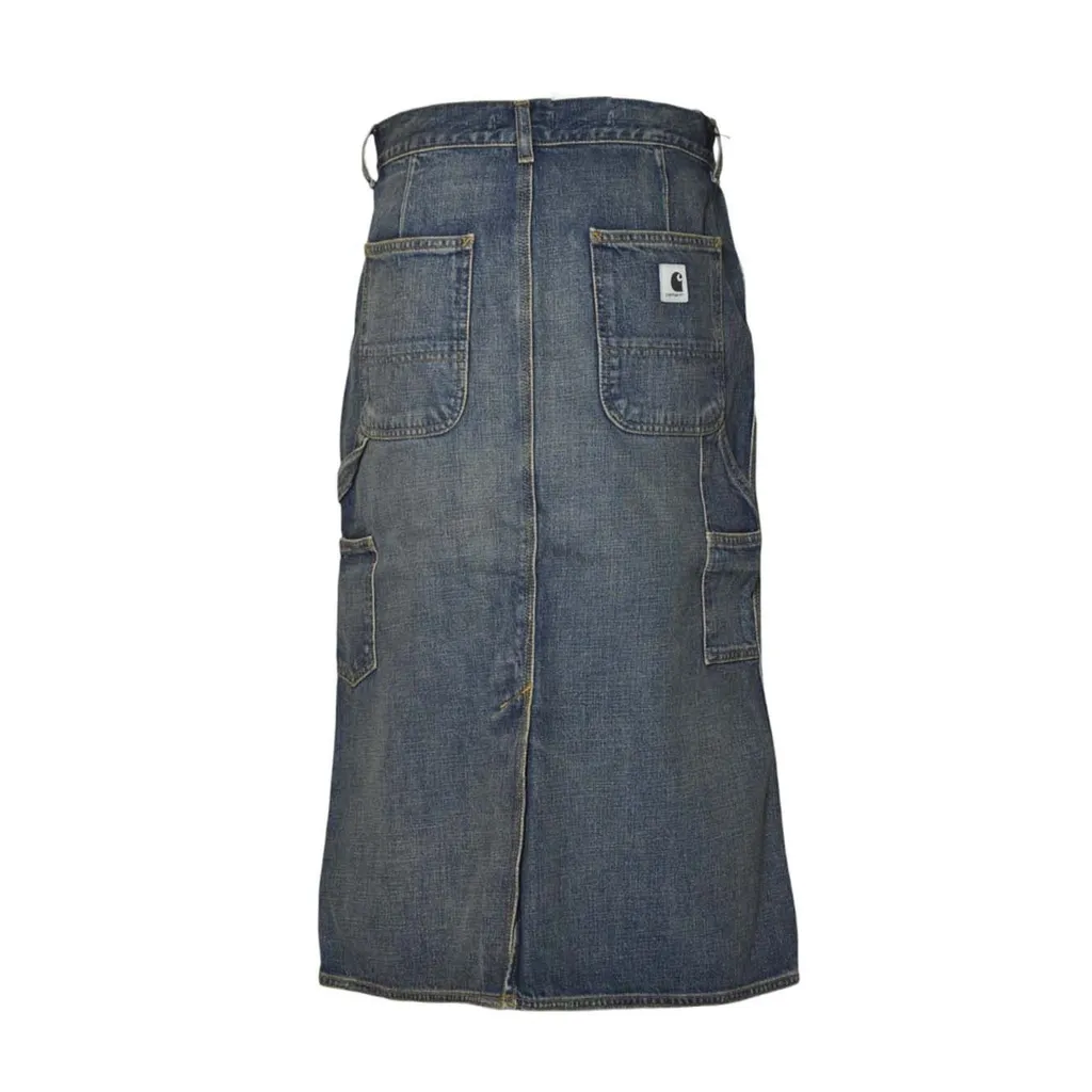 Single Knee Denim Skirt