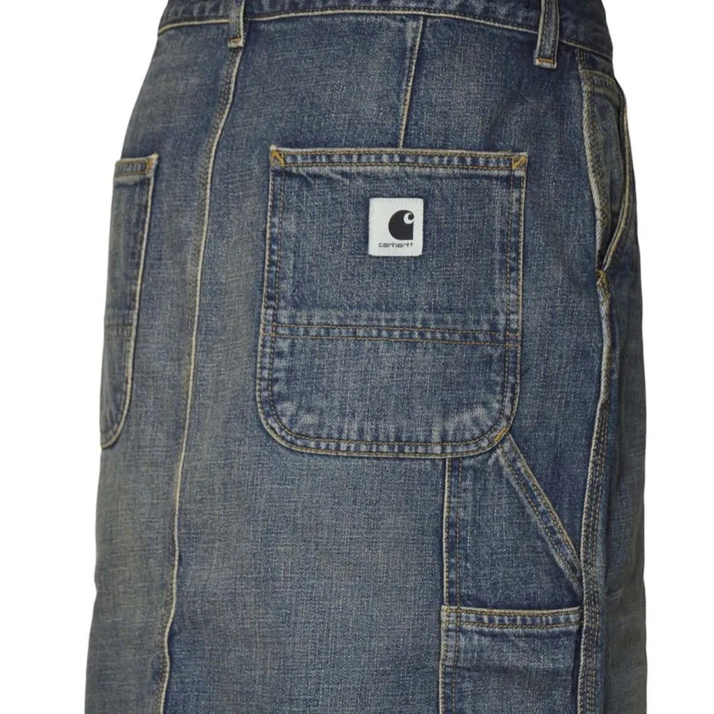 Single Knee Denim Skirt