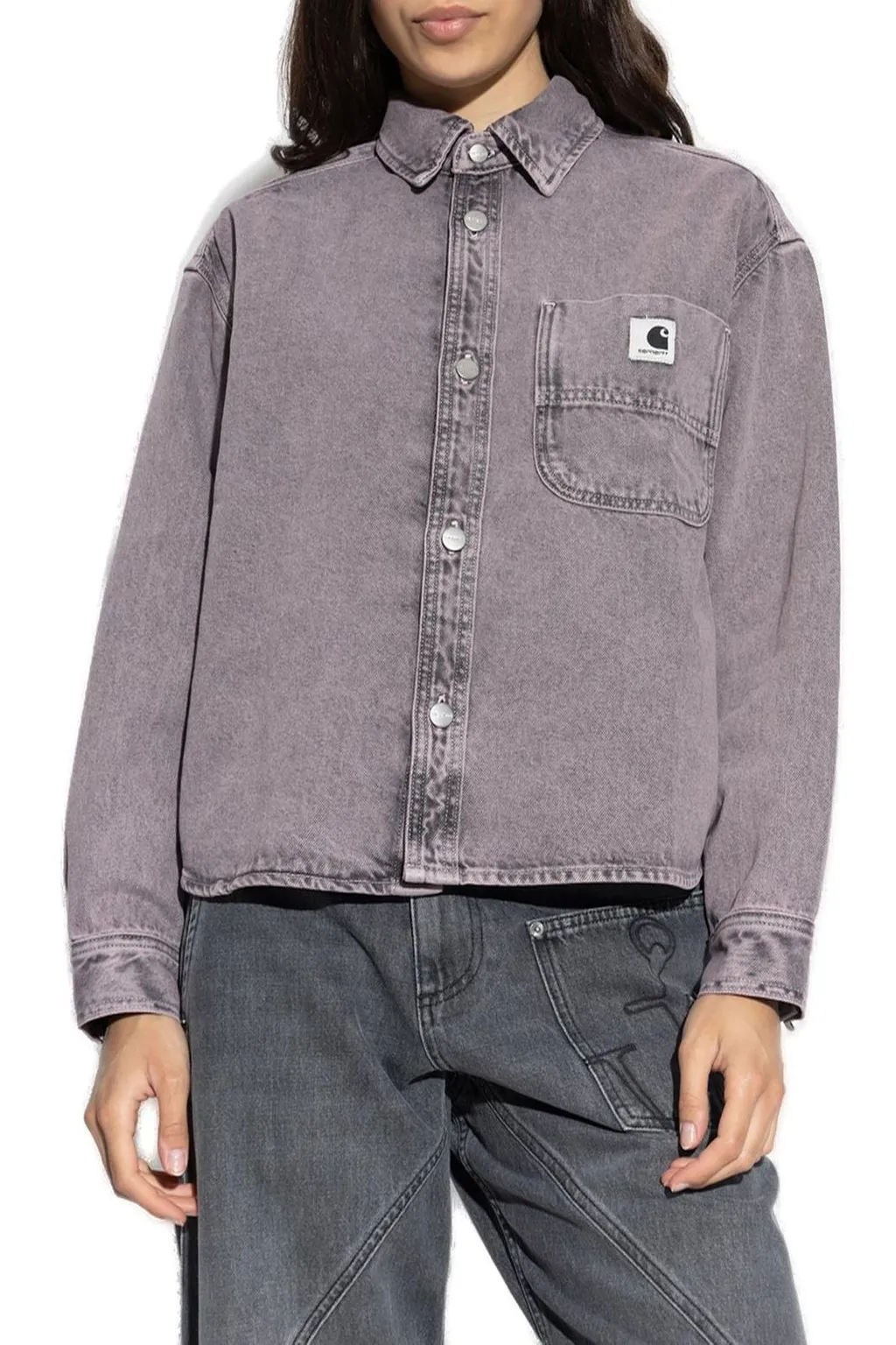 Logo Patch Denim Shirt
