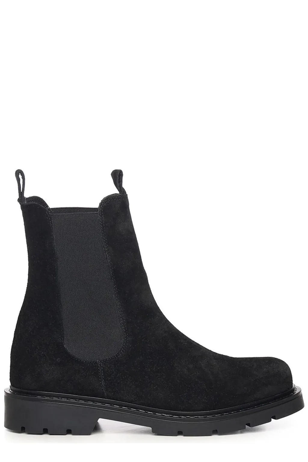 Elastic-Strap Suede Boots