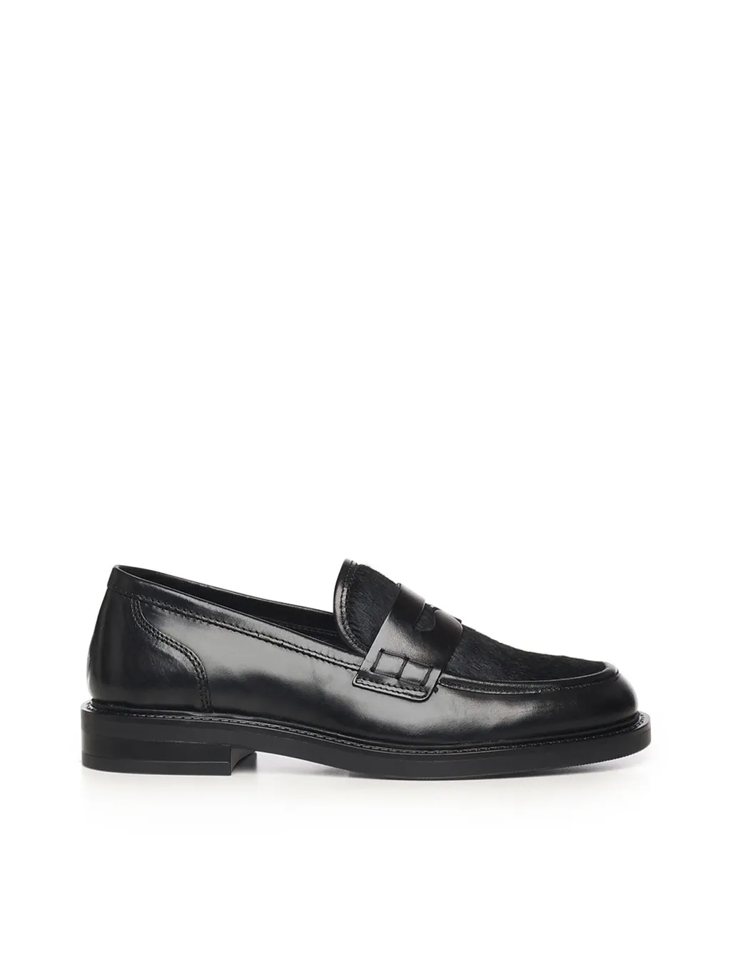 Pony Skin Embellished Flat Shoes