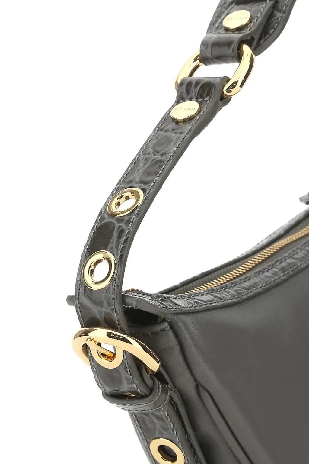 Curved Zipped Shoulder Bag