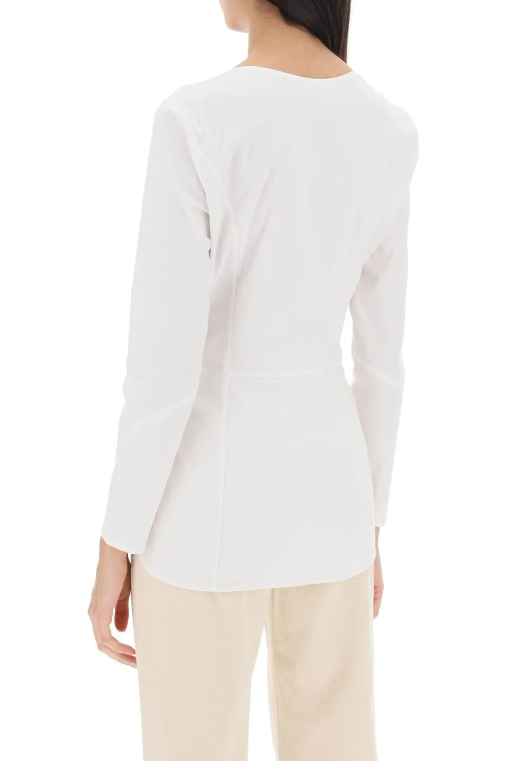 Crewneck Curved Hem Top