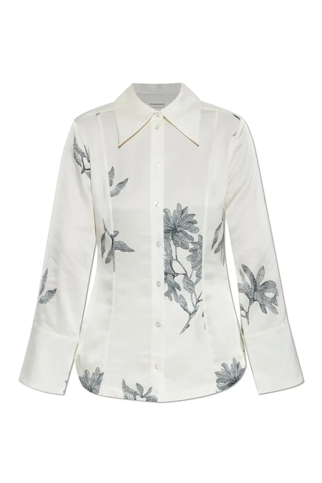 Rossiannas Floral Printed Satin Shirt