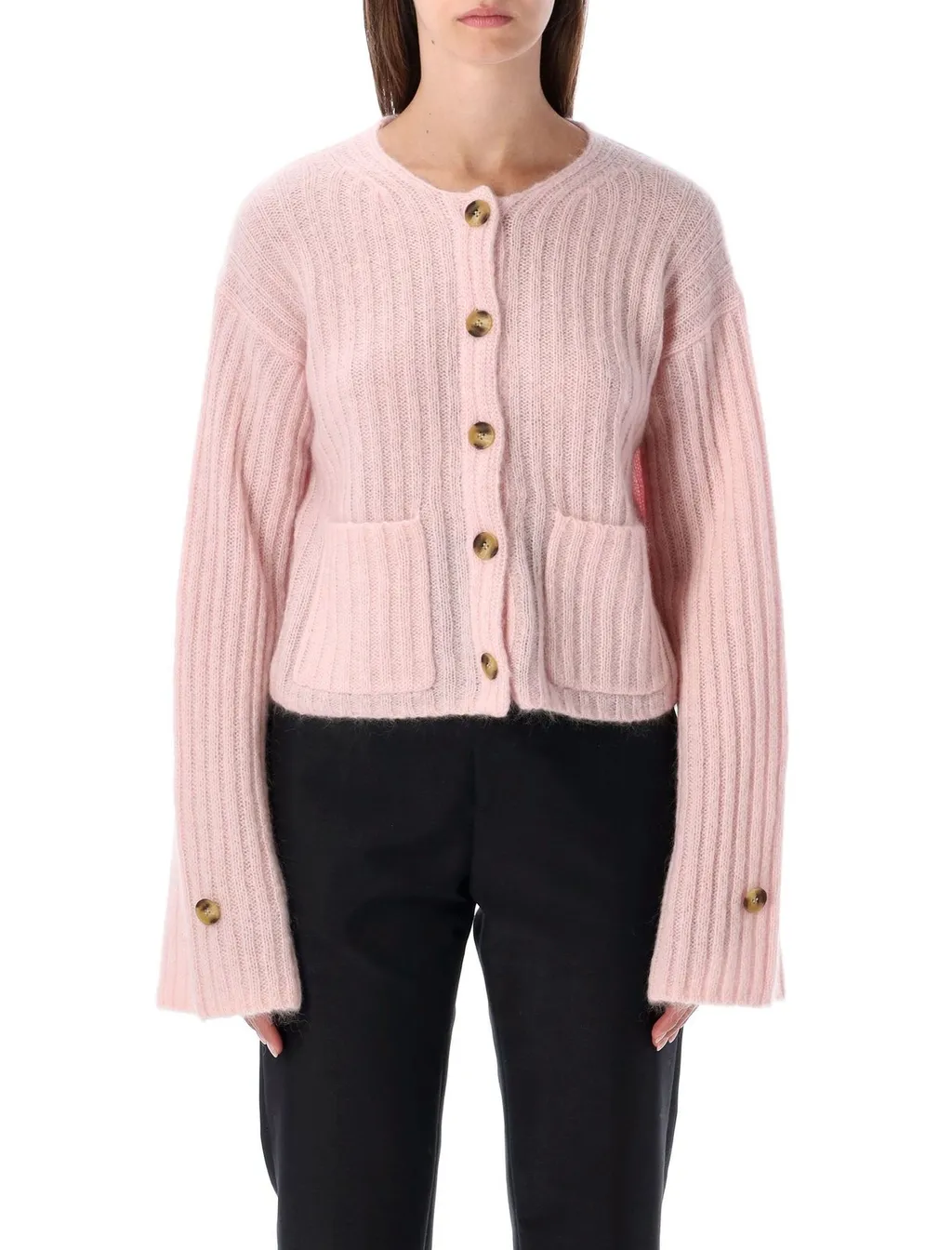 Cierrou Ribbed-Knit Cardigan
