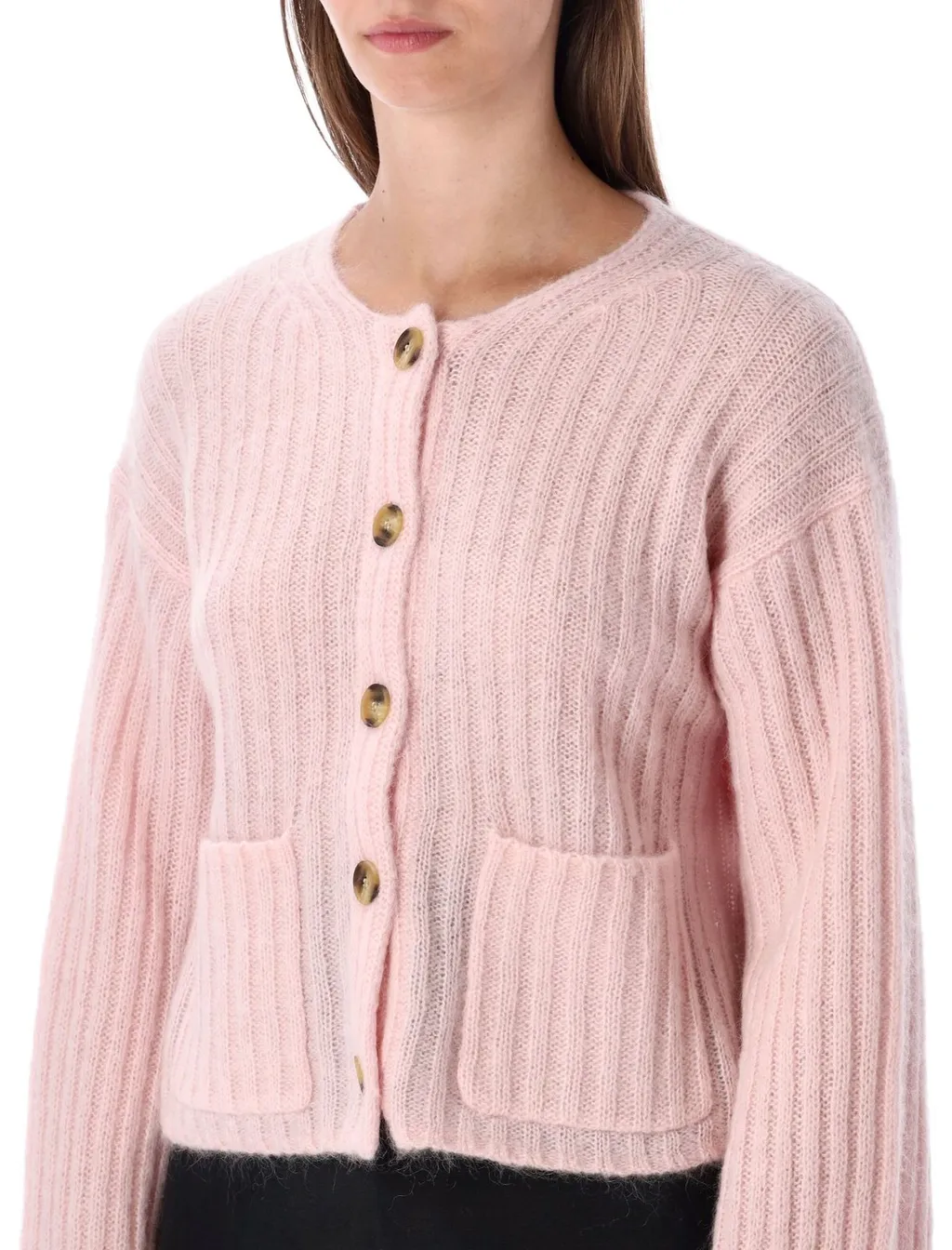 Cierrou Ribbed-Knit Cardigan