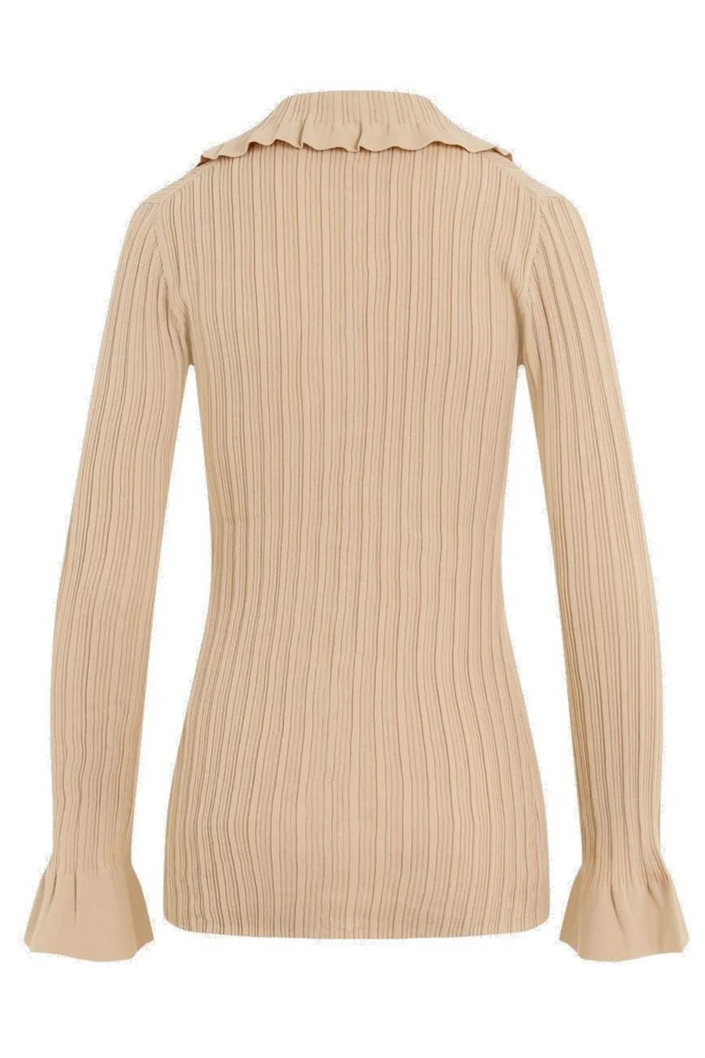 Tie-Fastened Ruffled Jumper