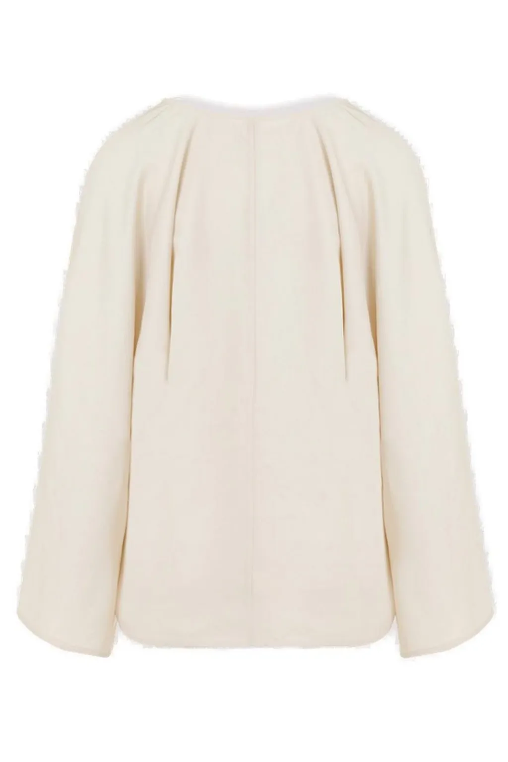 Slit-Sleeved Straight Hem Blouse