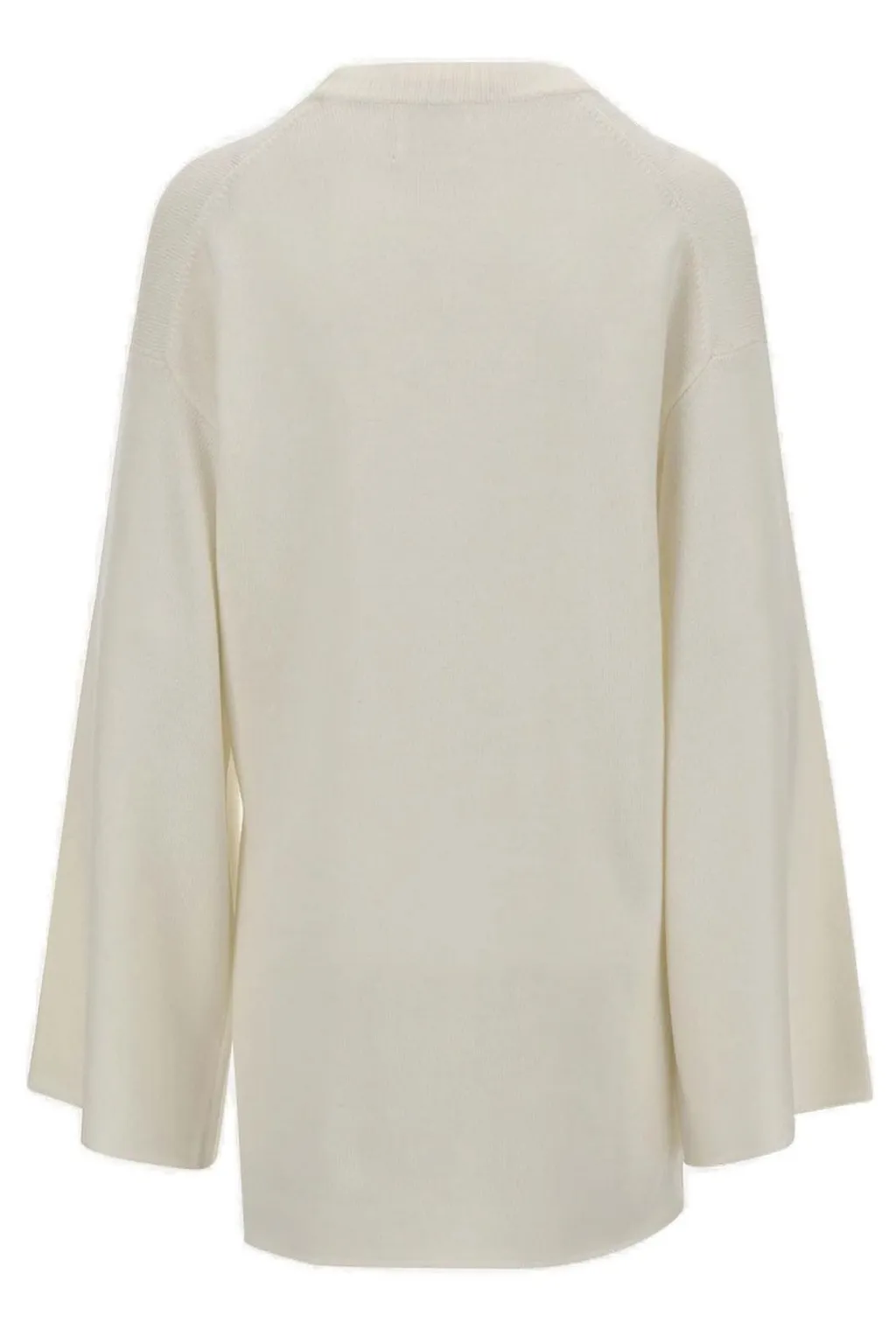 Rolled-Trim Crewneck Knitted Jumper