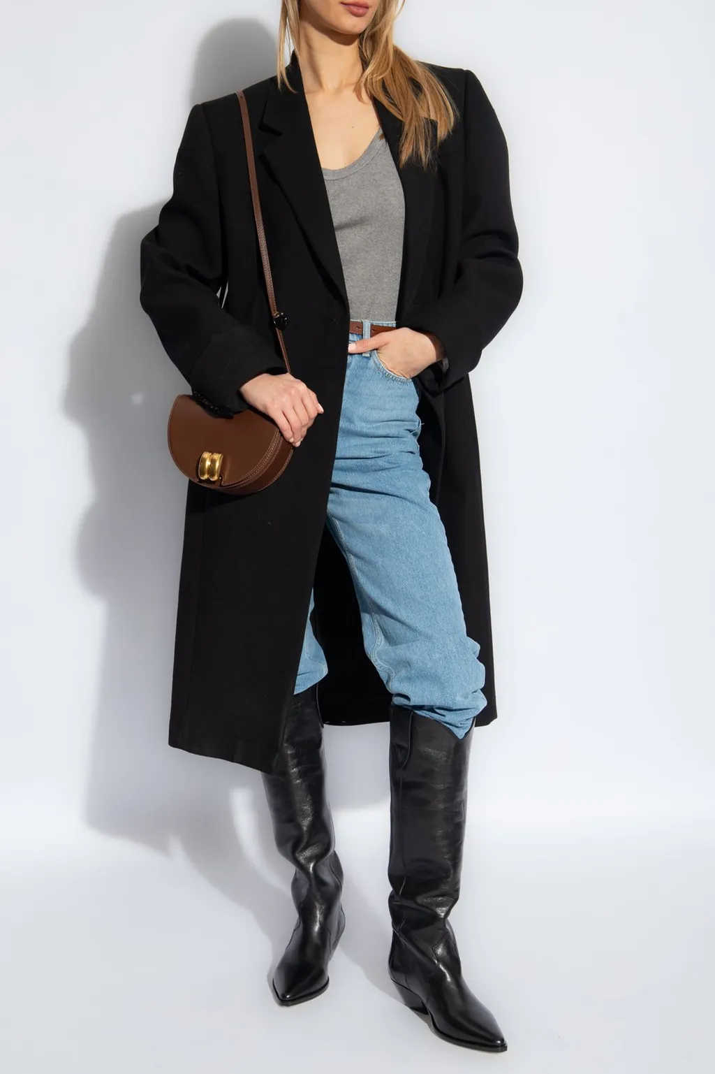 High-Waisted Straight Jeans