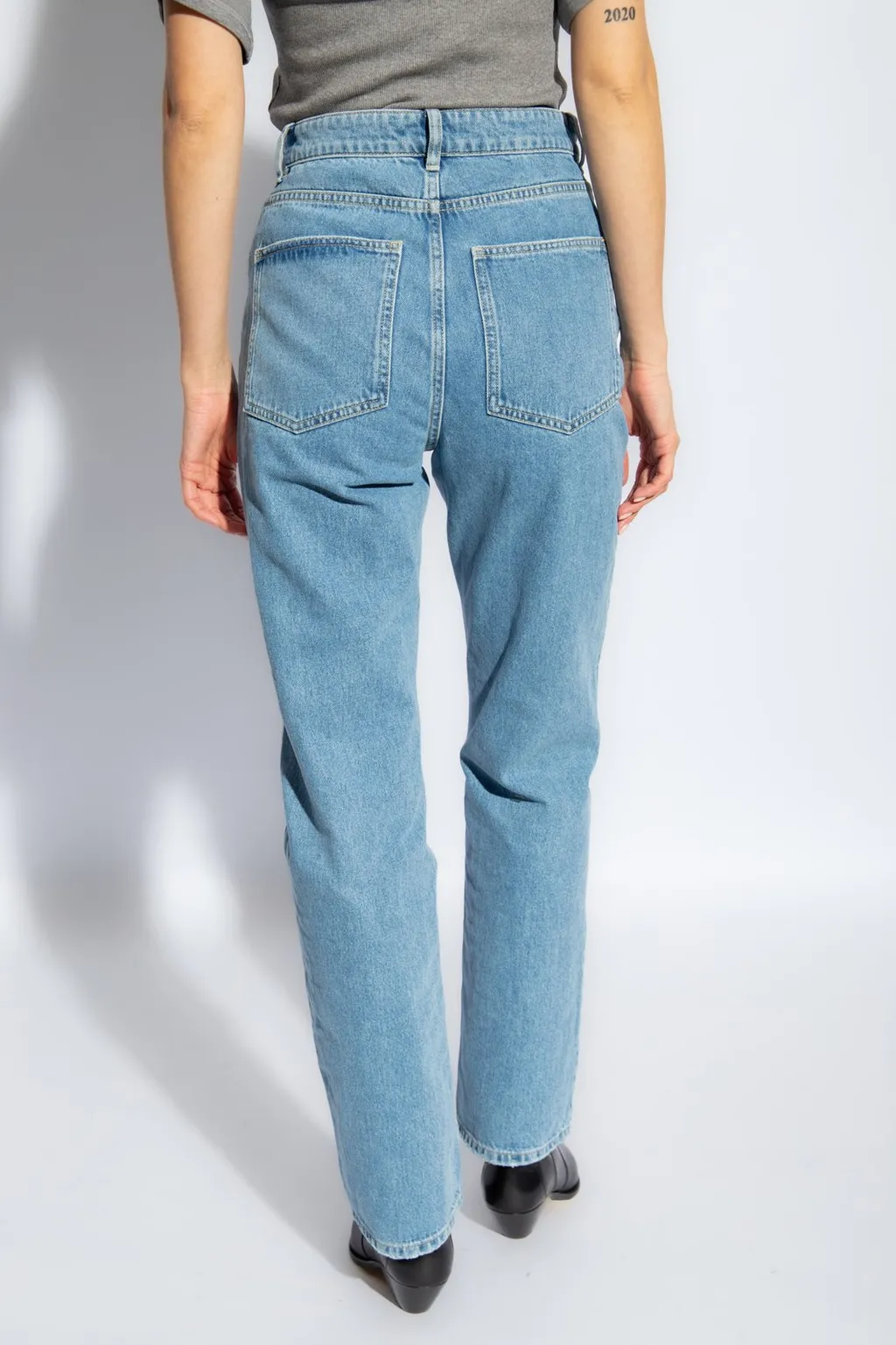 High-Waisted Straight Jeans