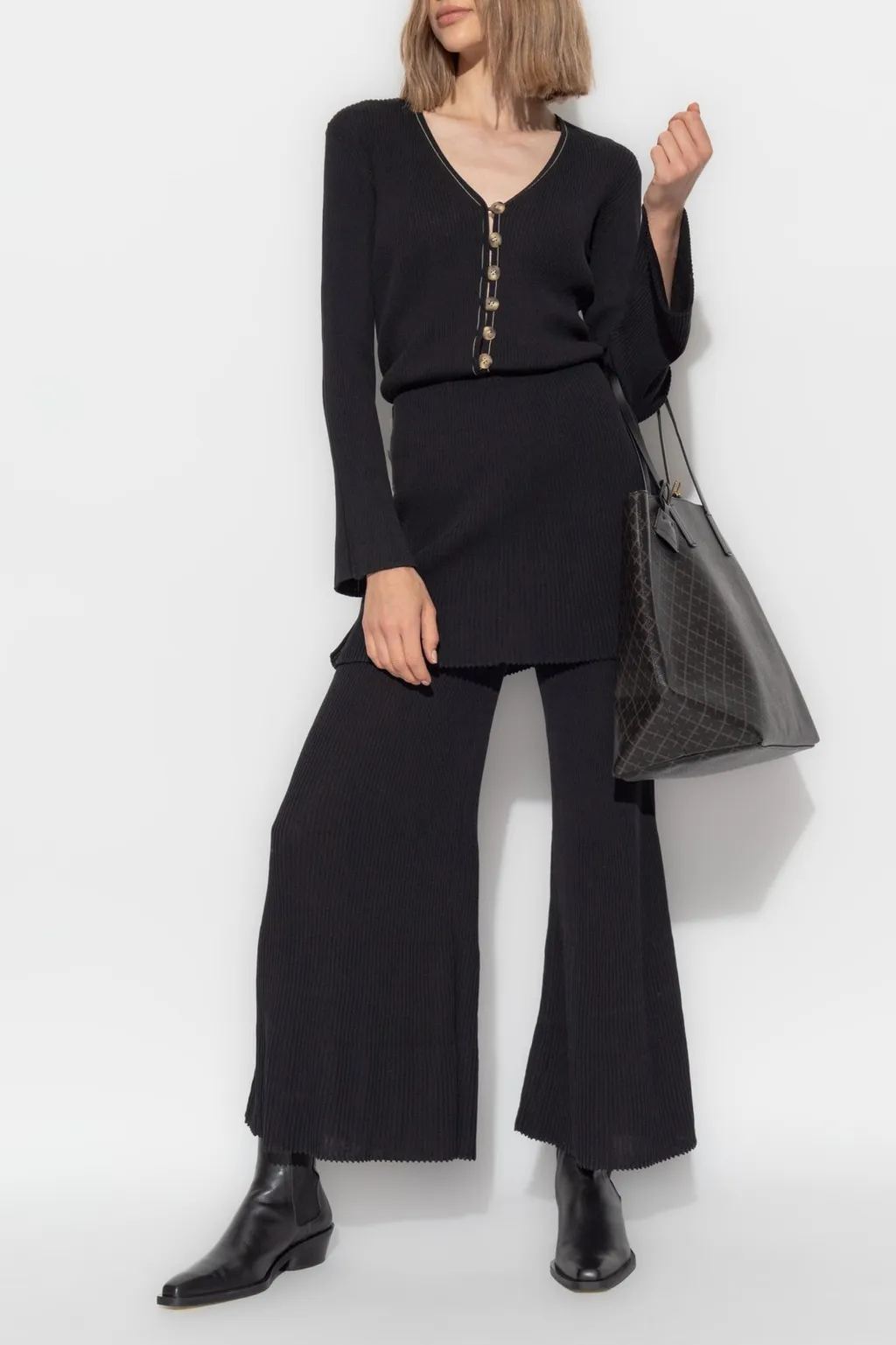 Flared Knit Pants