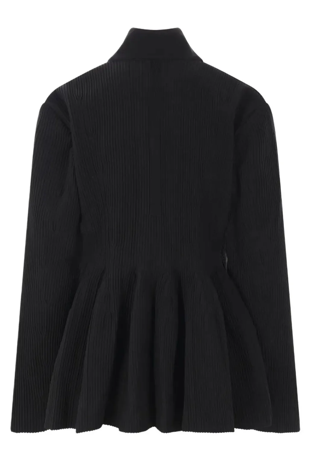 Ribbed Knit Peplum Jacket