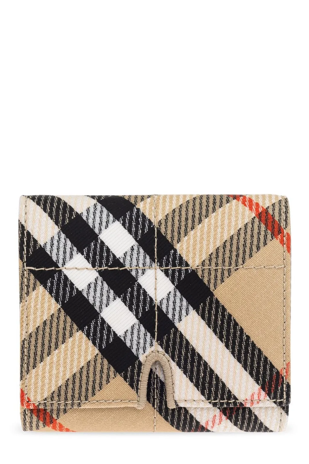 Vintage Check Printed Snip Folded Wallet