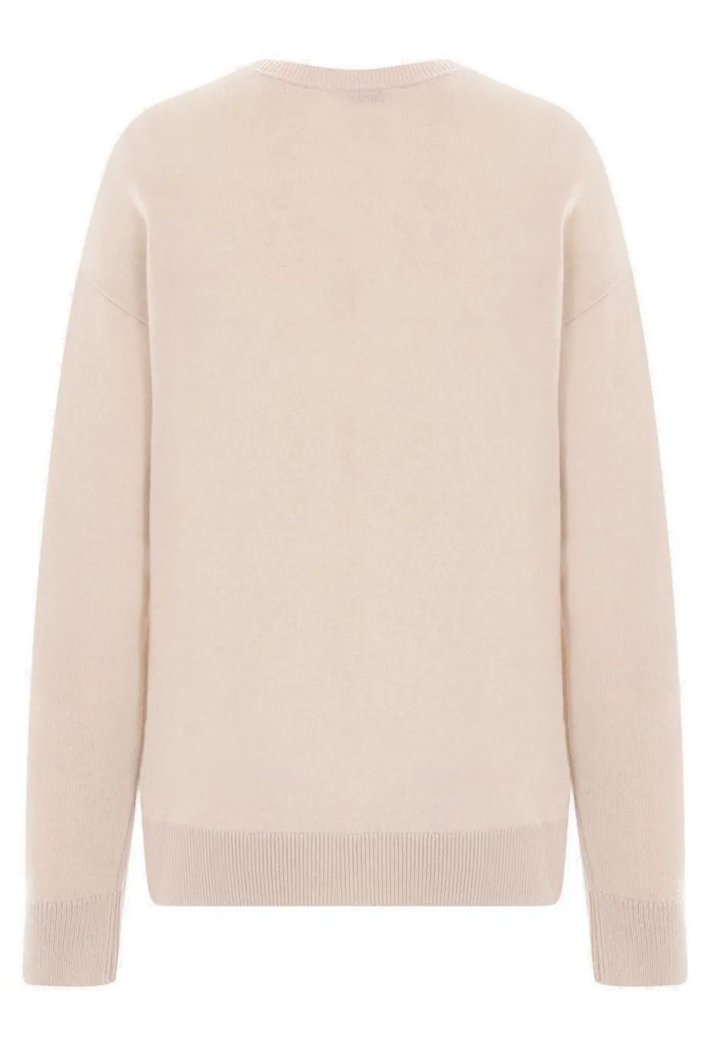 Bar-Pin Fastened V-Neck Knitted Jumper