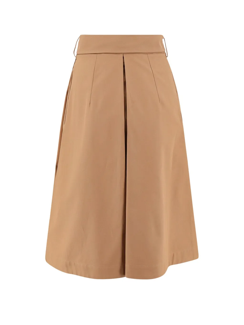Belted-Waist Double Breasted Flared Skirt