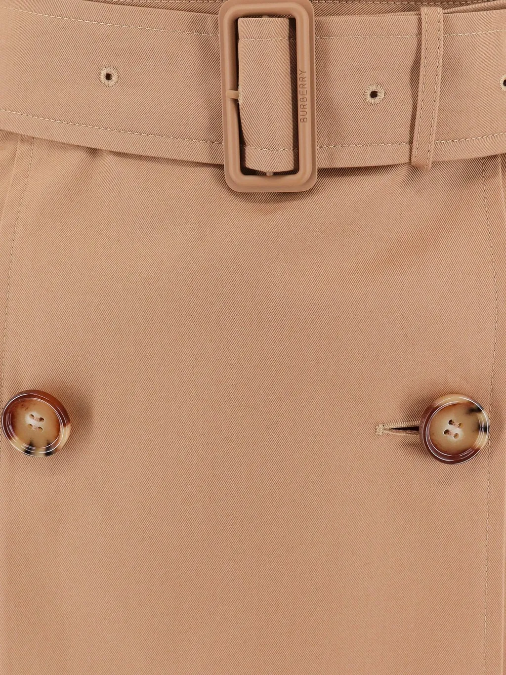 Belted-Waist Double Breasted Flared Skirt
