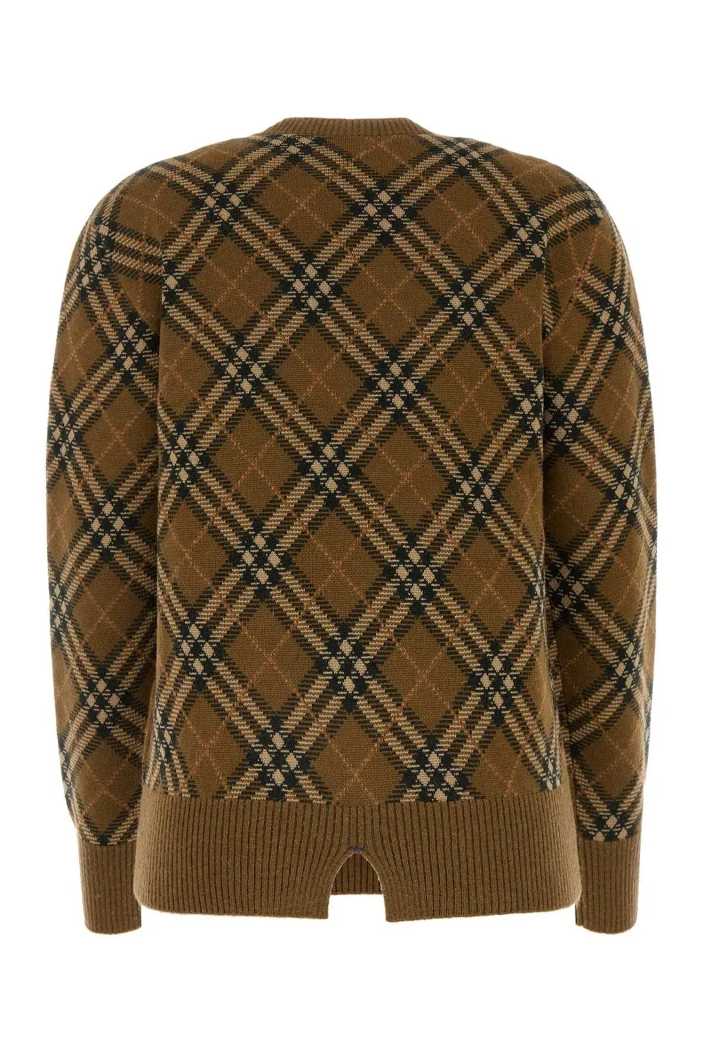 Checked Knitted Crewneck Jumper