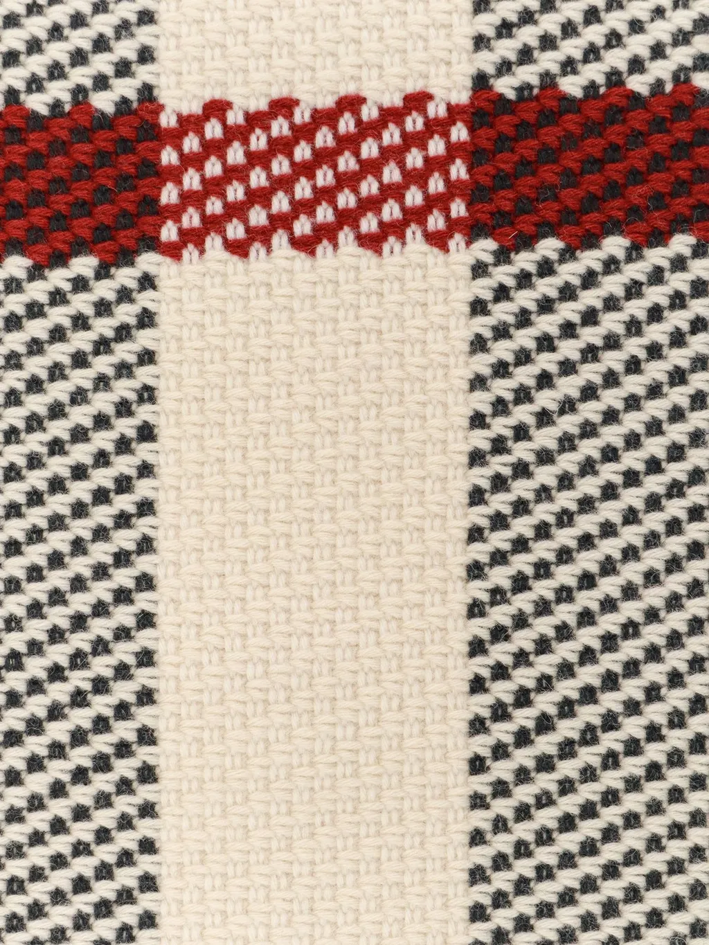 Check-Pattern Fringed-Edge Scarf