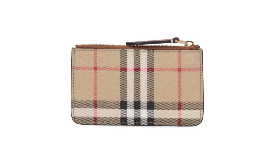 Check Printed Zipped Wallet
