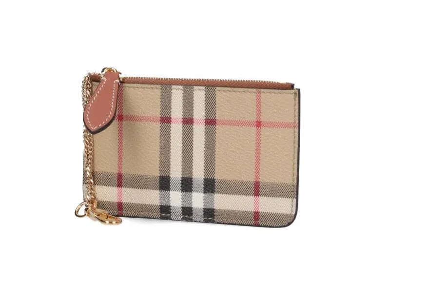 Check Printed Zipped Wallet