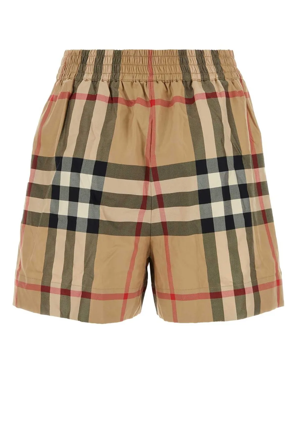 Vintage Check-Pattern Elasticated Waistband Shorts
