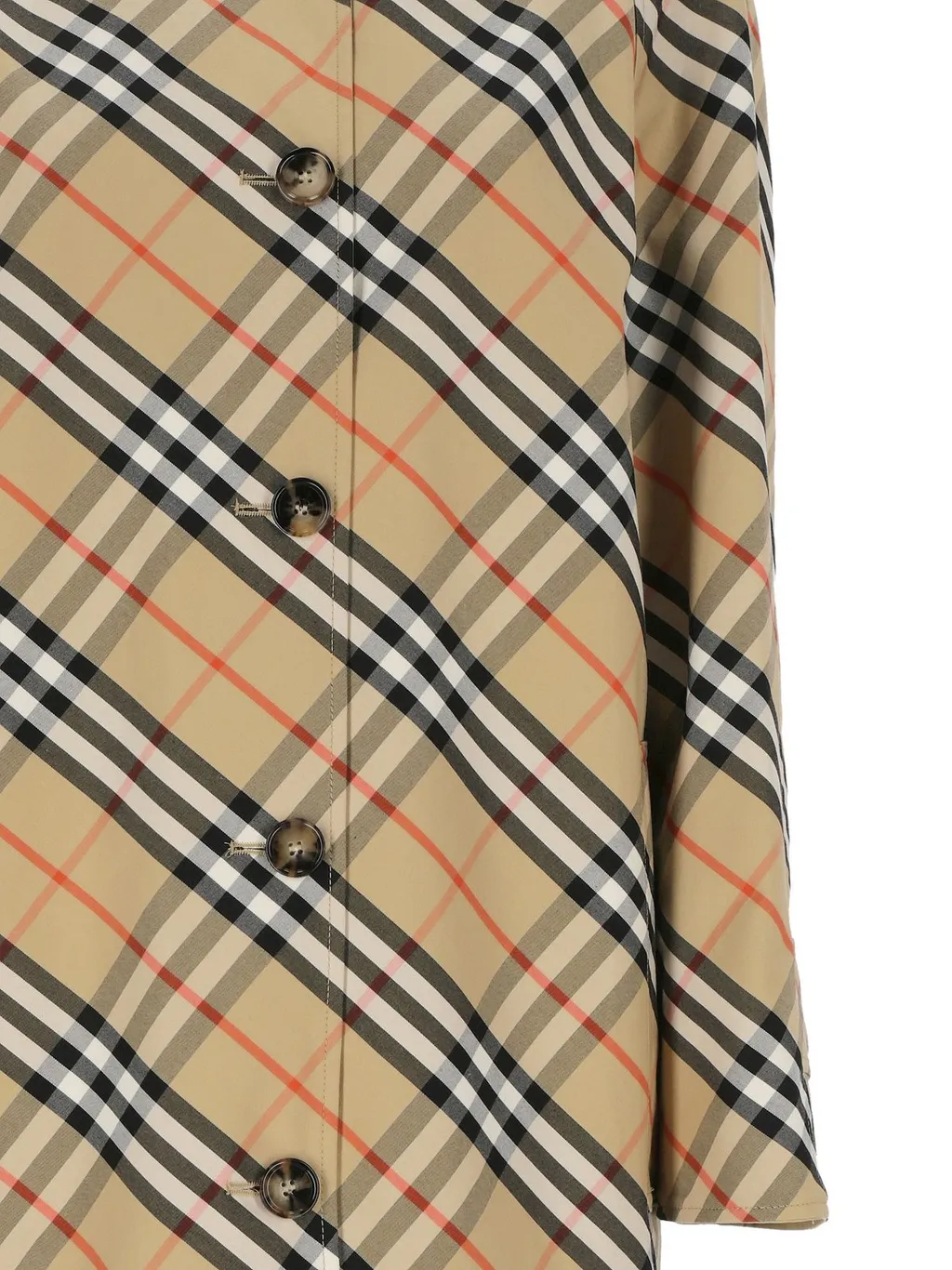 Singble Breasted Checked Trench Coat