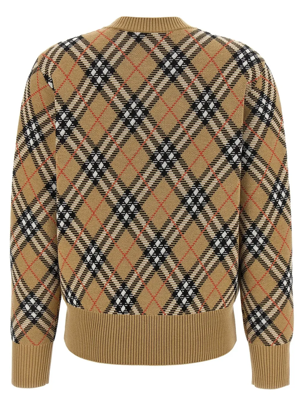 Crewneck Checked Knitted Jumper