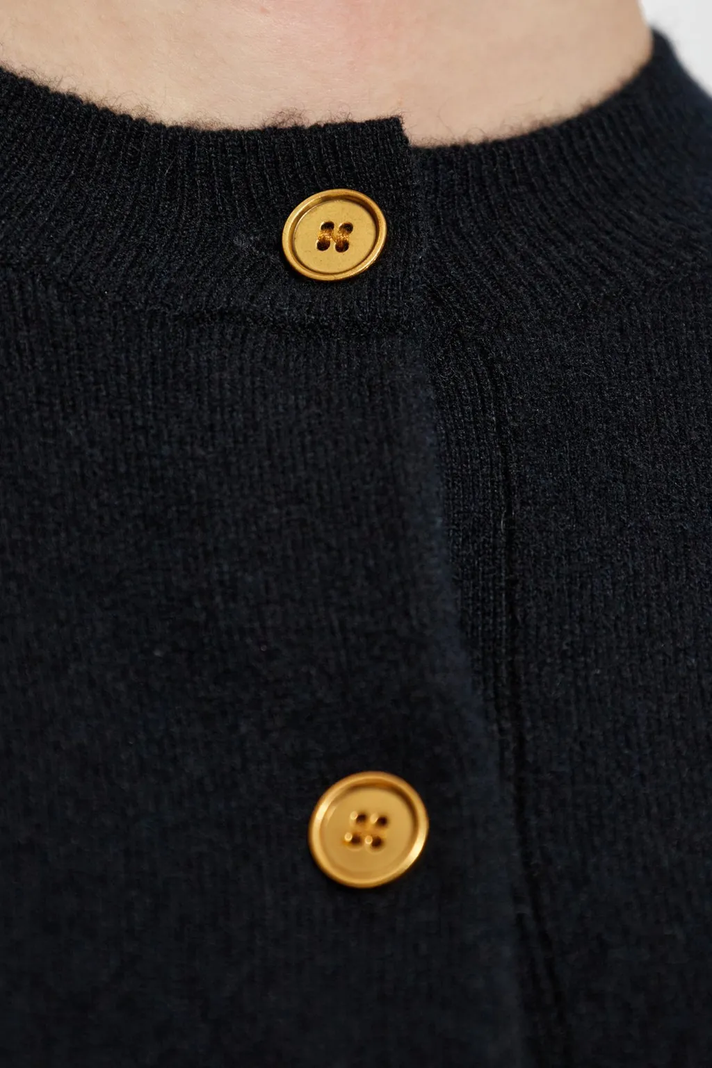Crewneck Knitted Buttoned Cardigan