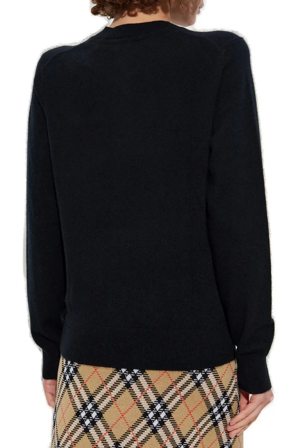 Crewneck Knitted Buttoned Cardigan