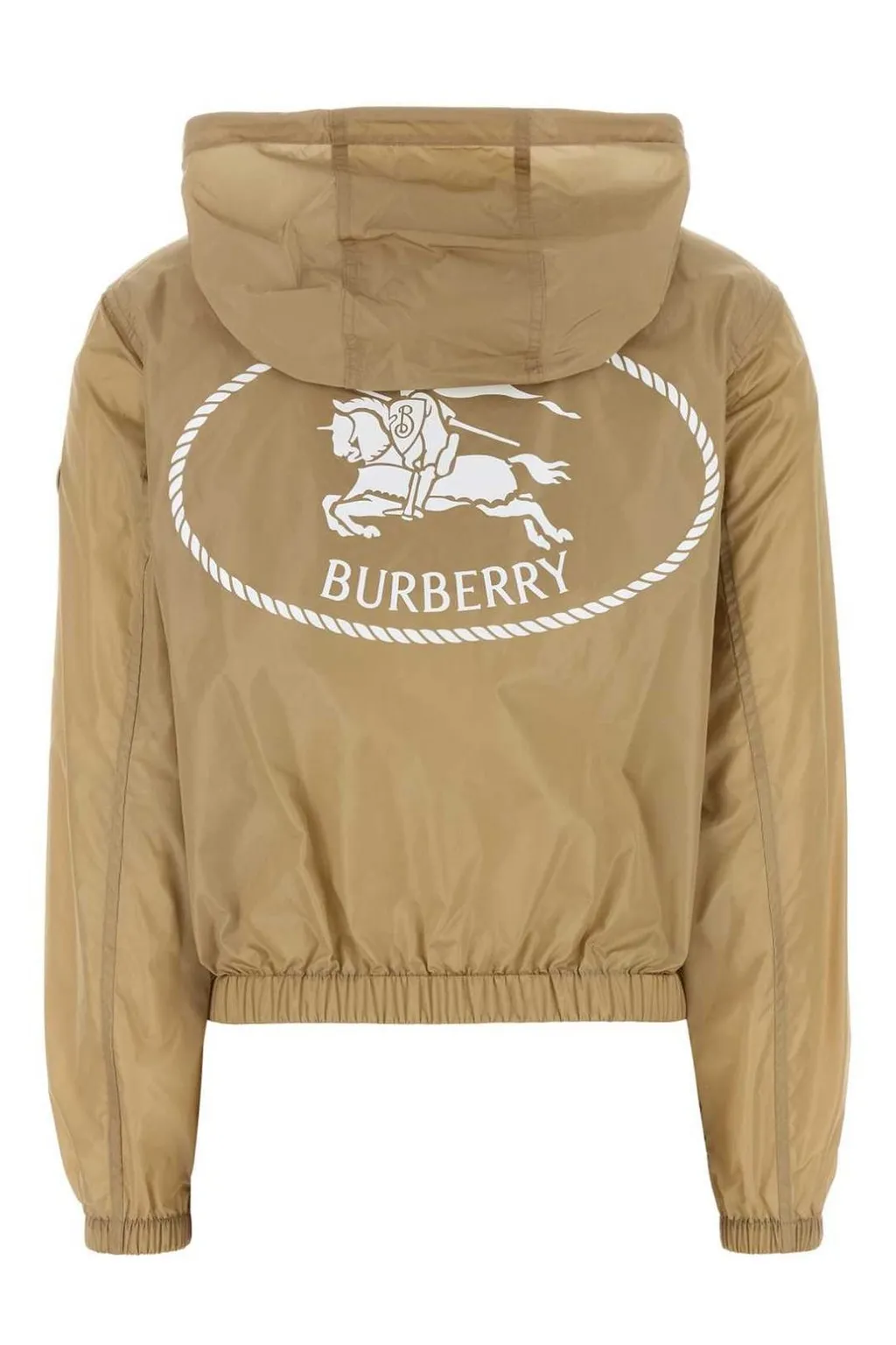 Logo Printed Hooded Zipped Jacket