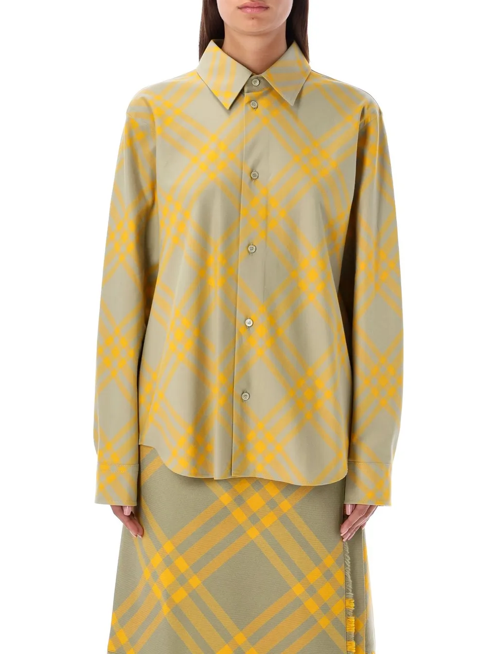 Checked Collared Long-Sleeve Shirt