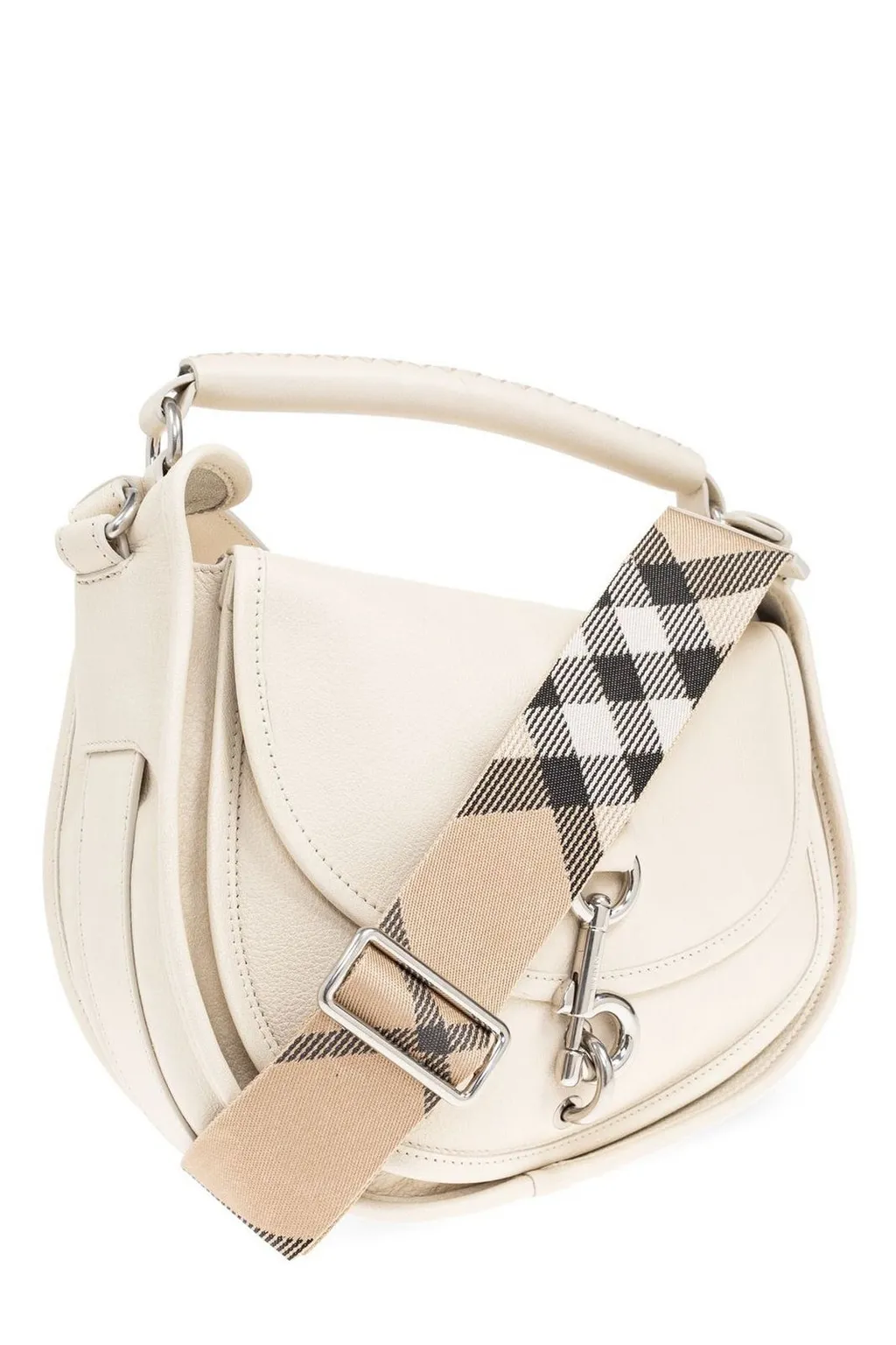 Small B Clip Foldover-Top Crossbody Bag
