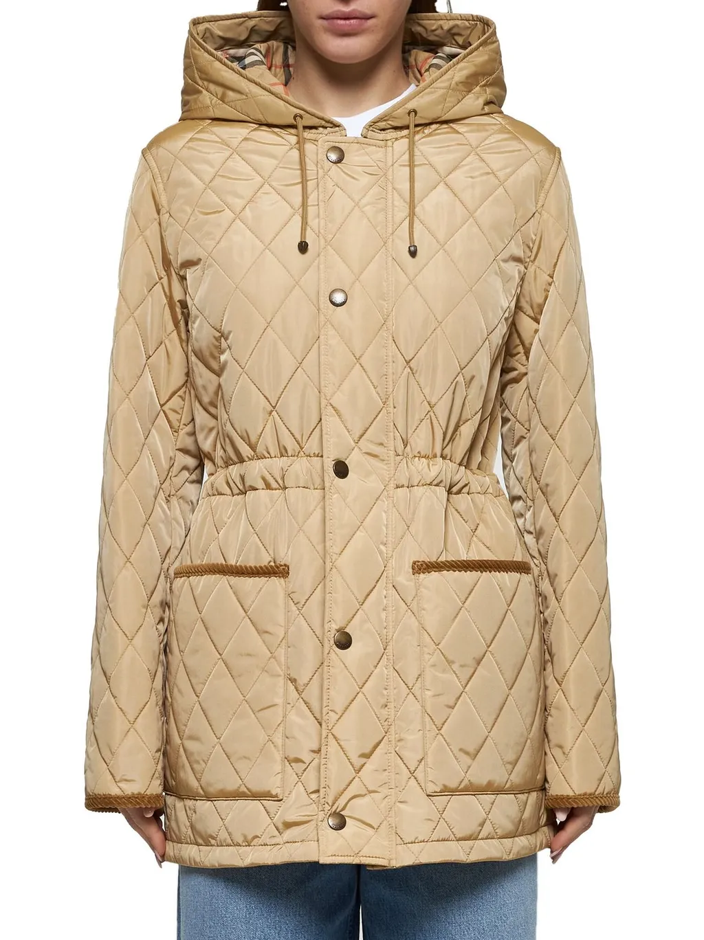 Quilted Hooded Drawstring Coat