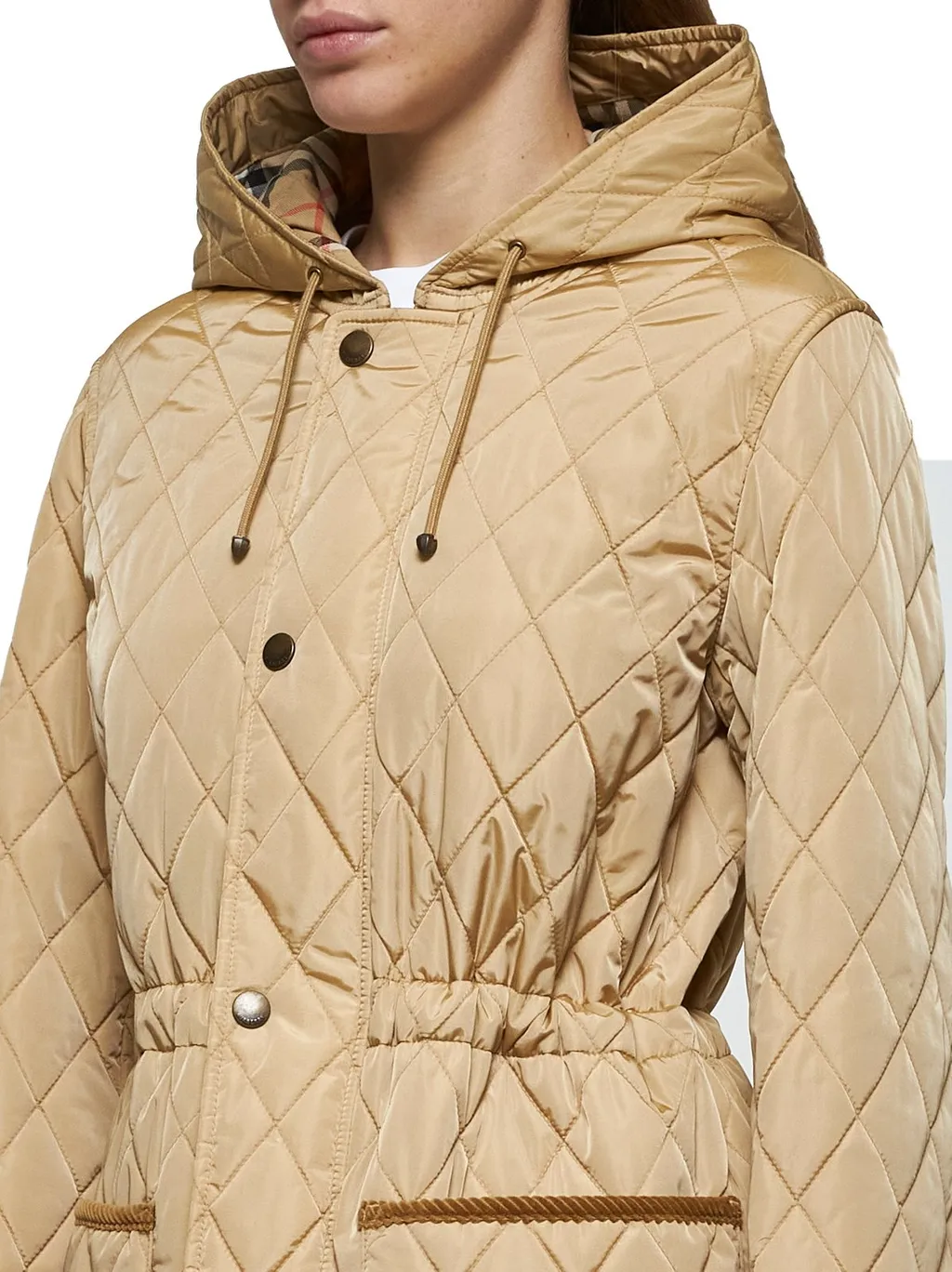Quilted Hooded Drawstring Coat