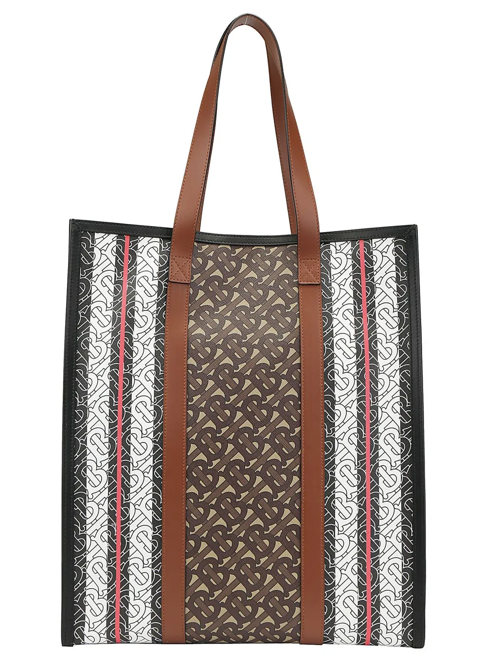 Monogram Stripe Portrait Tote Bag