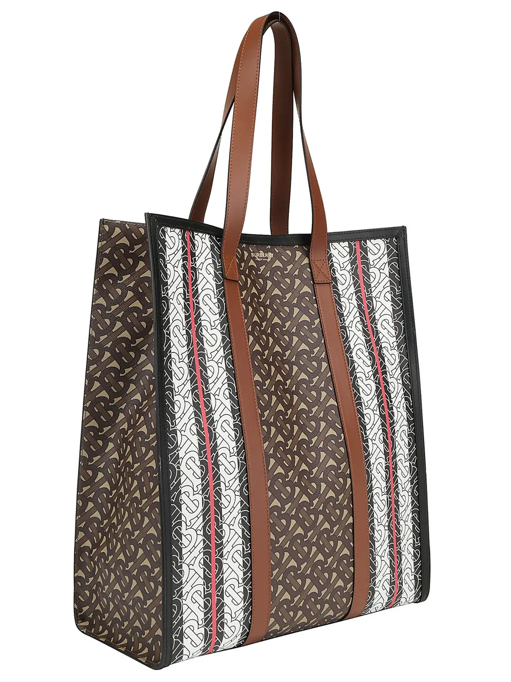 Monogram Stripe Portrait Tote Bag
