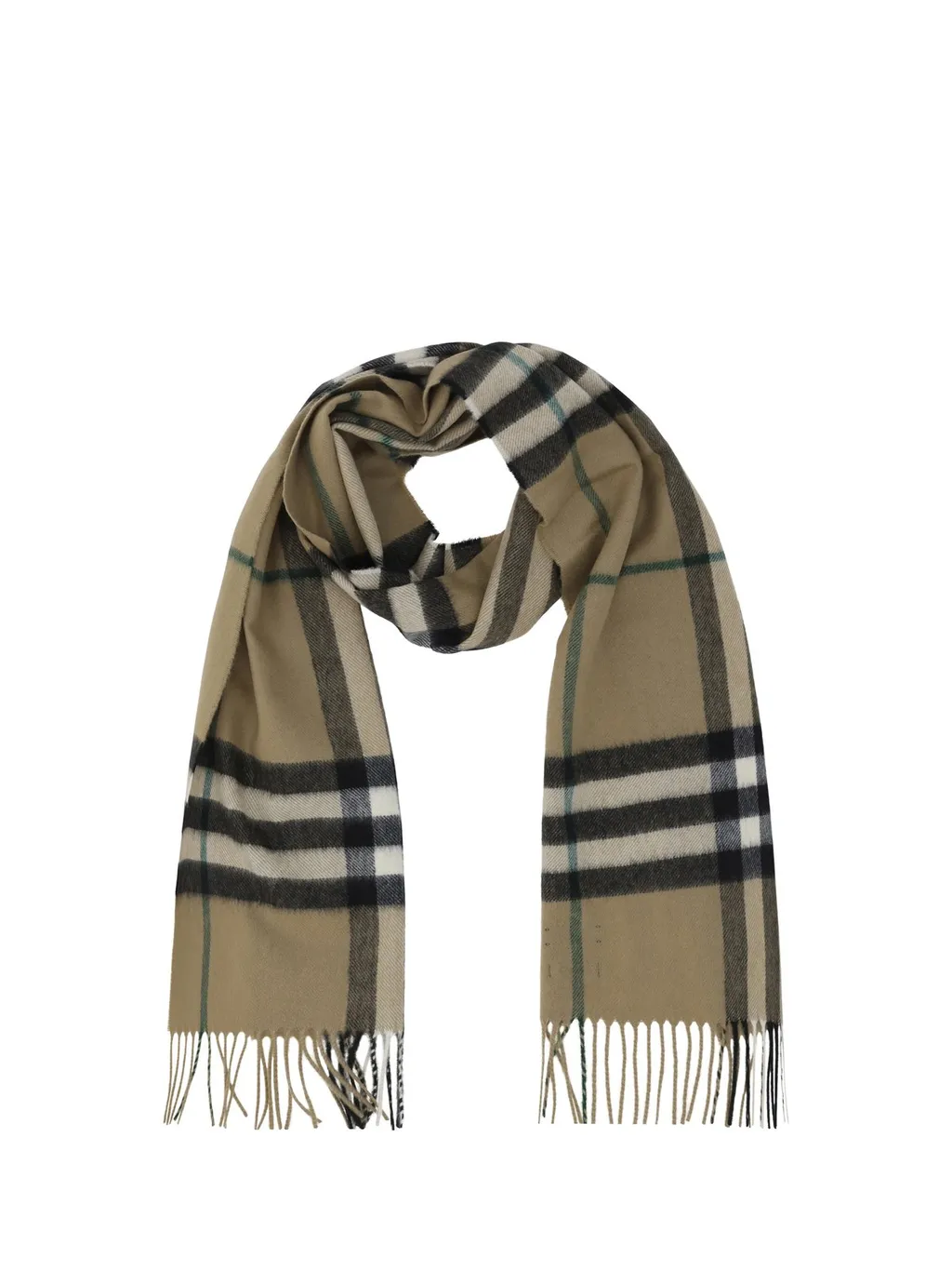 Checked Fringed-Edge Scarf