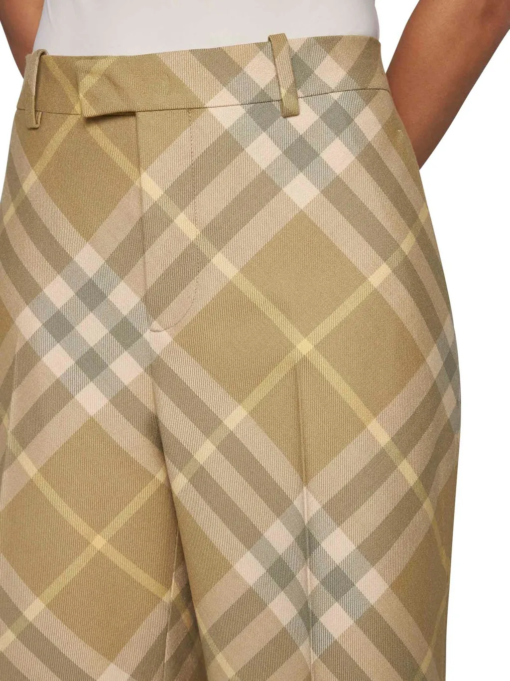 Check-Printed Straight-Leg Tailored Trousers