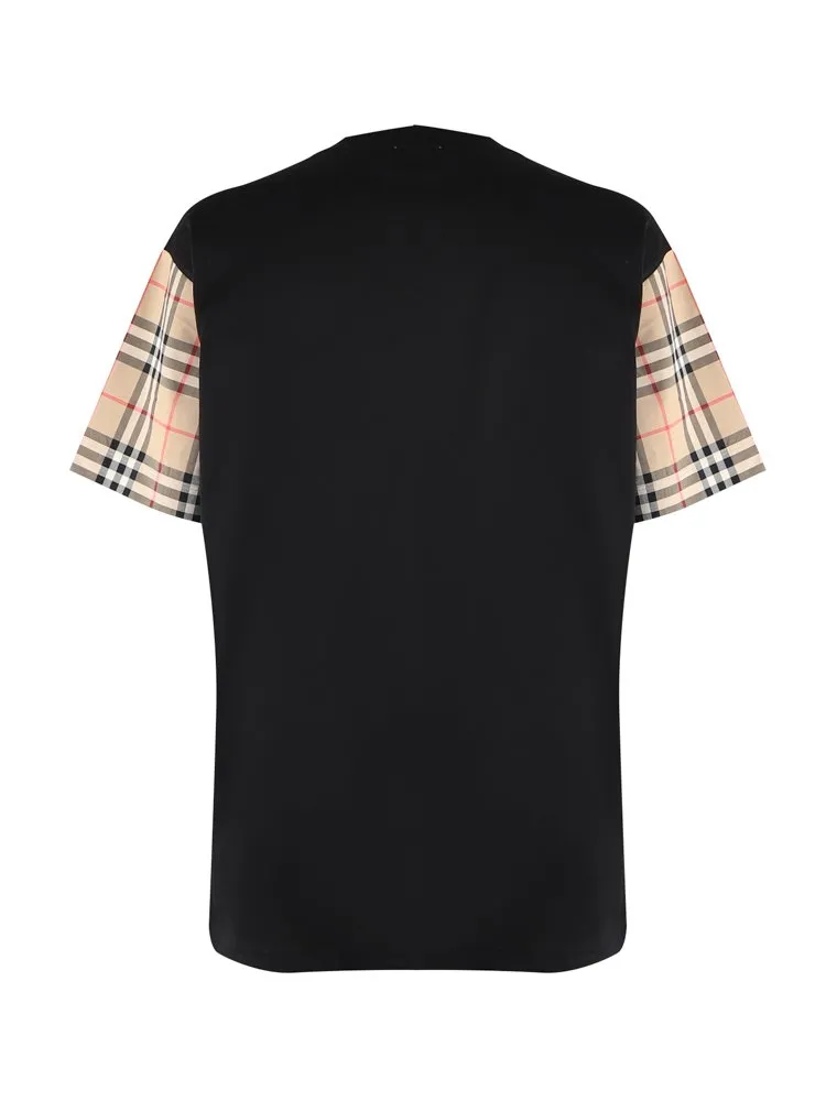 Vintage Check-Sleeved Crewneck T-Shirt