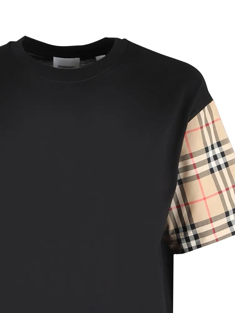Vintage Check-Sleeved Crewneck T-Shirt