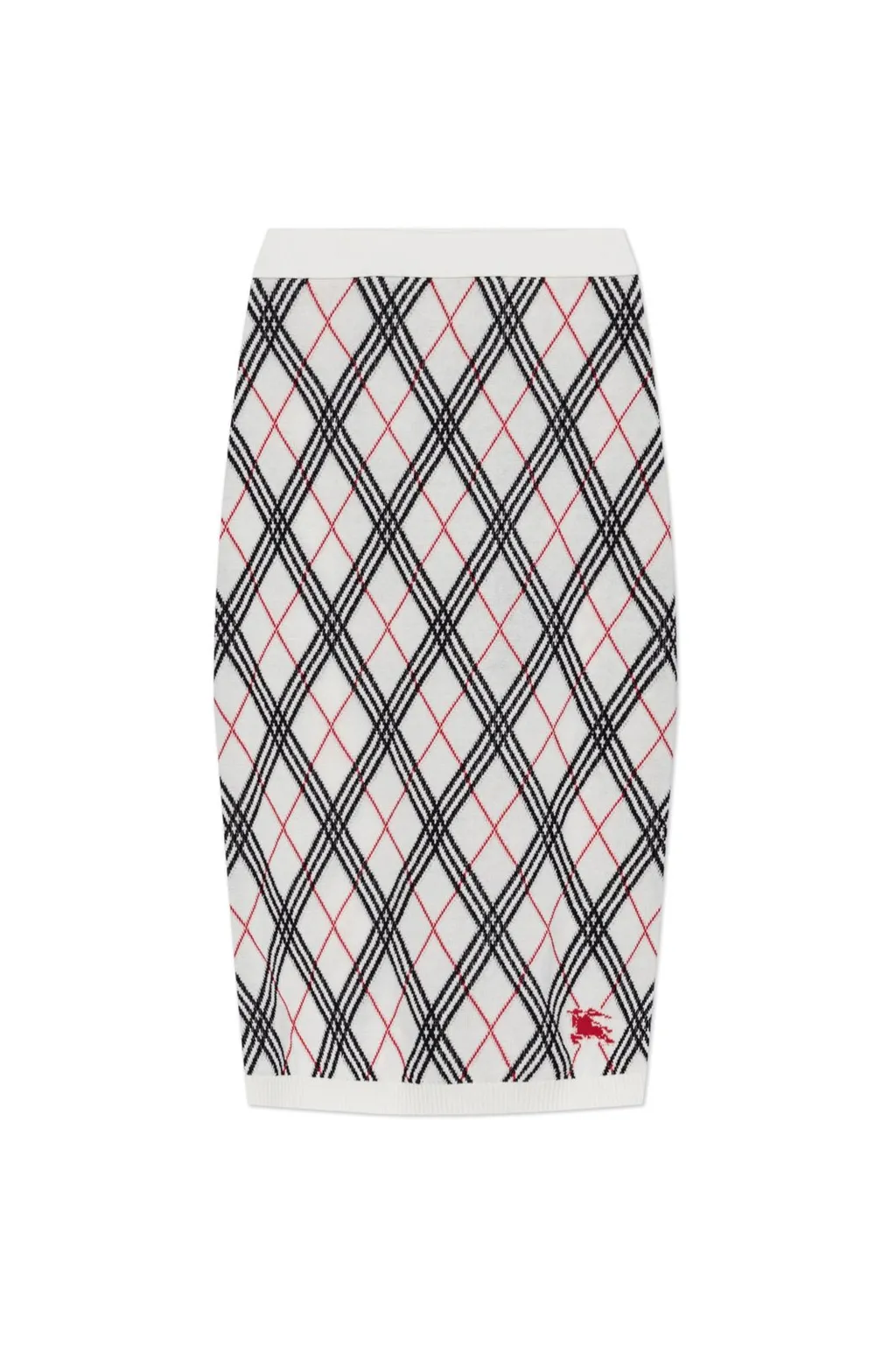 Ekd Jacquard Checked Knitted Midi Skirt