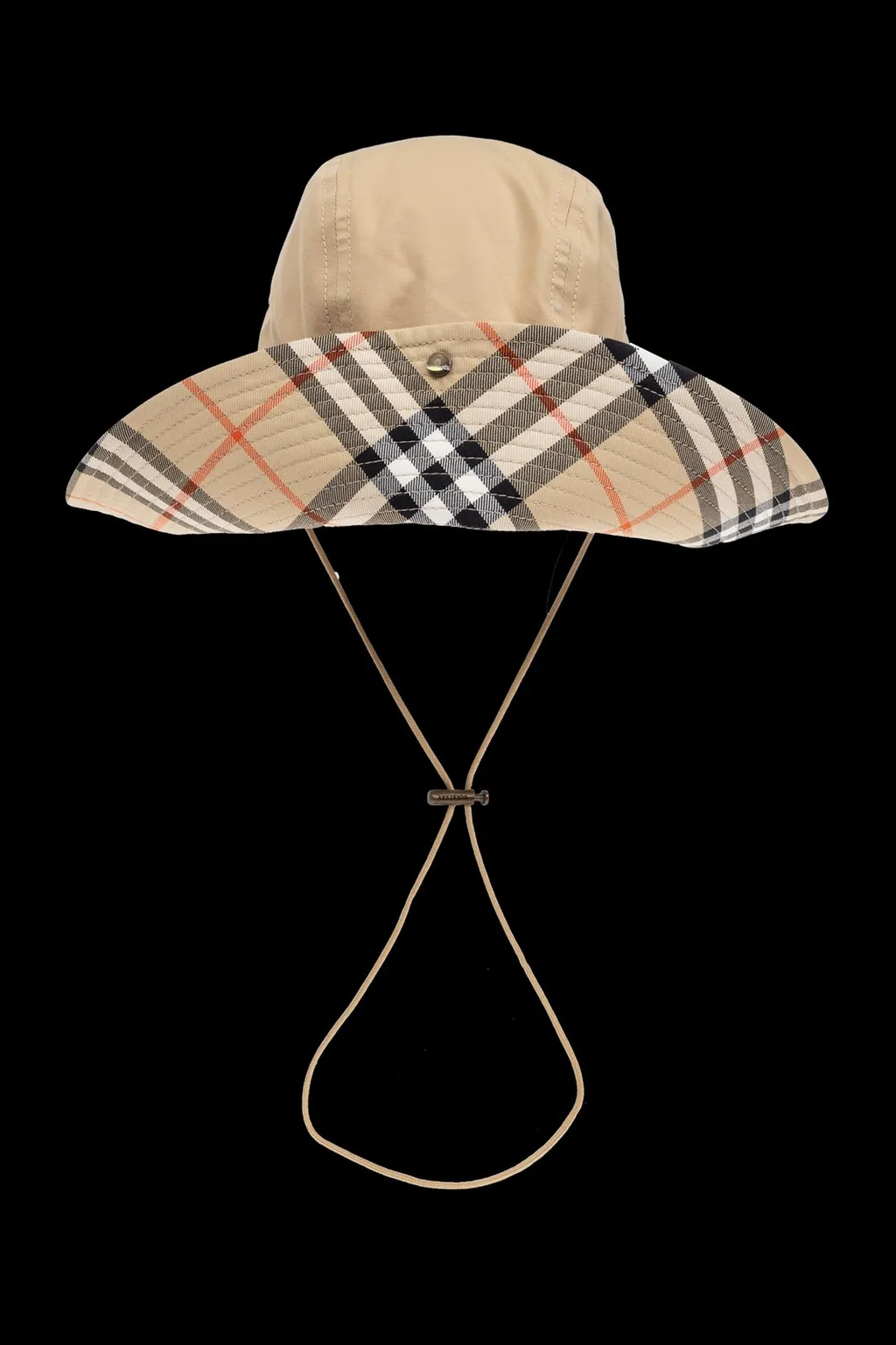 Check Brim Gabardine Bucket Hat