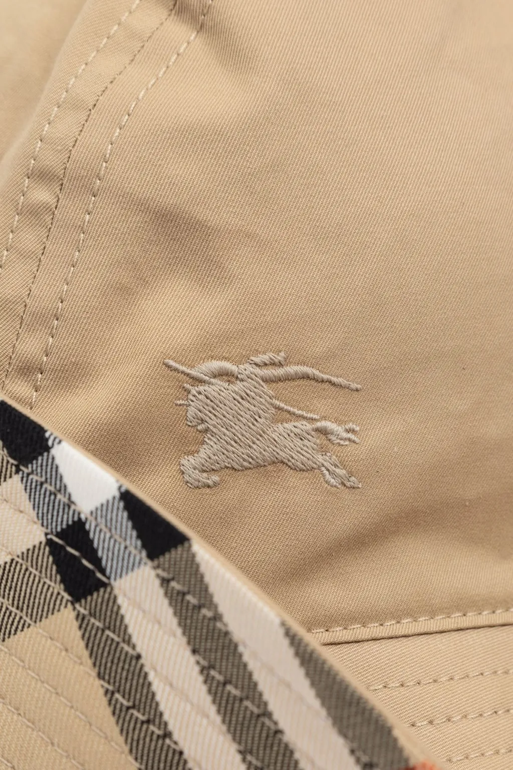 Check Brim Gabardine Bucket Hat