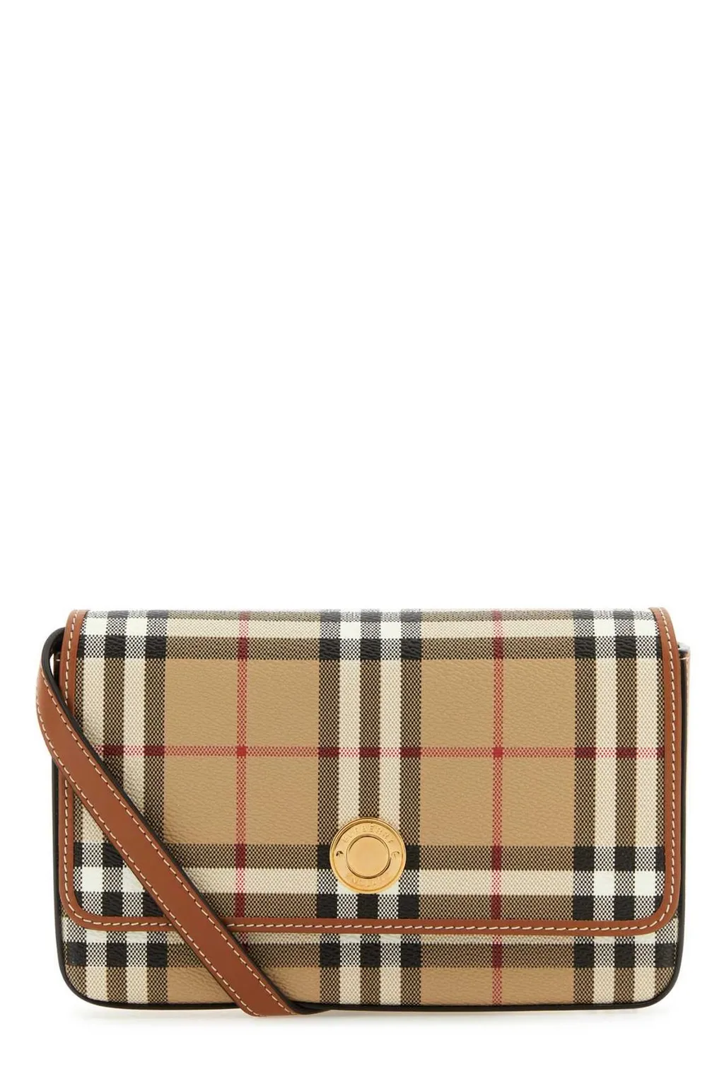 Checked Foldover-Top Shoulder Bag