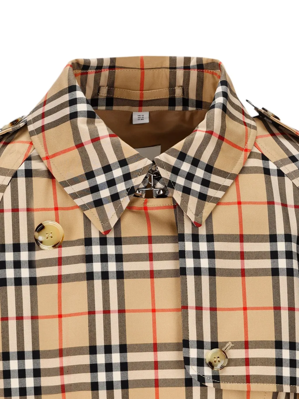 Vintage Check-Printed Belted Trench Coat