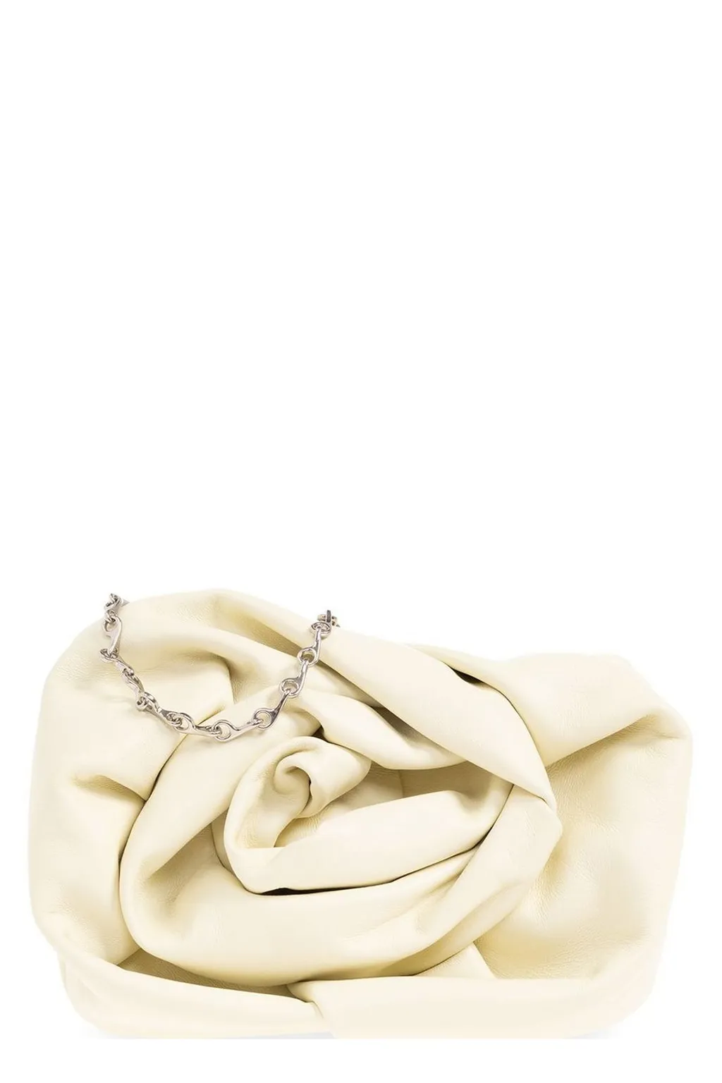 3D Rose Chain-Linked Clutch Bag
