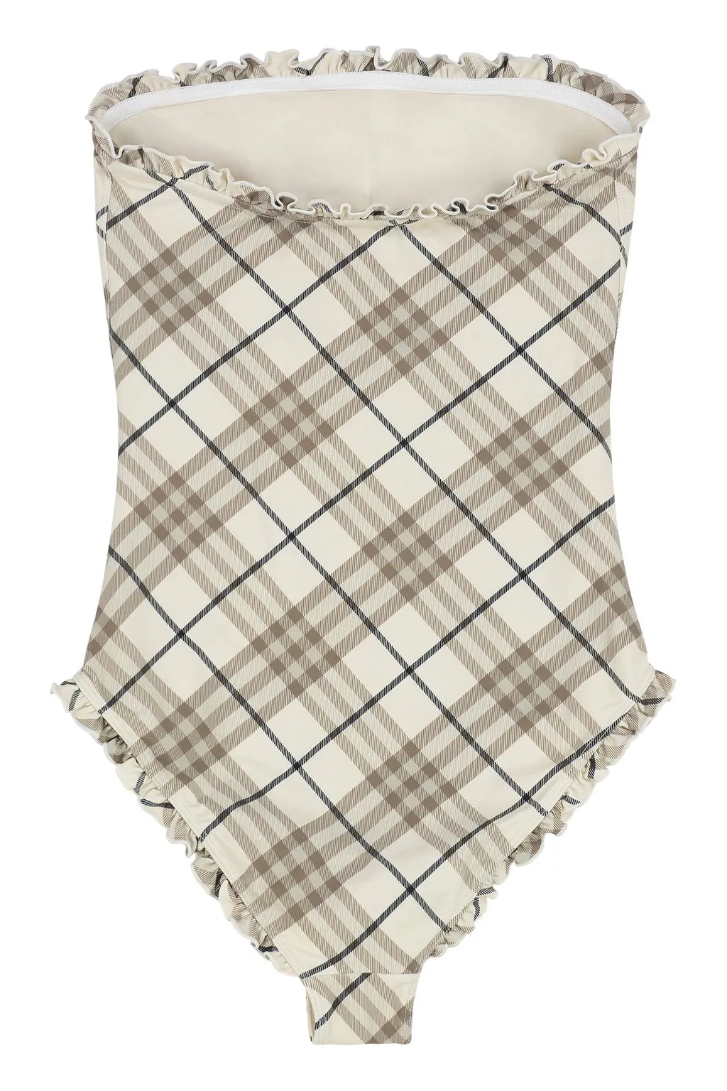 Checkered Ruffle Detailed One-Piece Swimsuit
